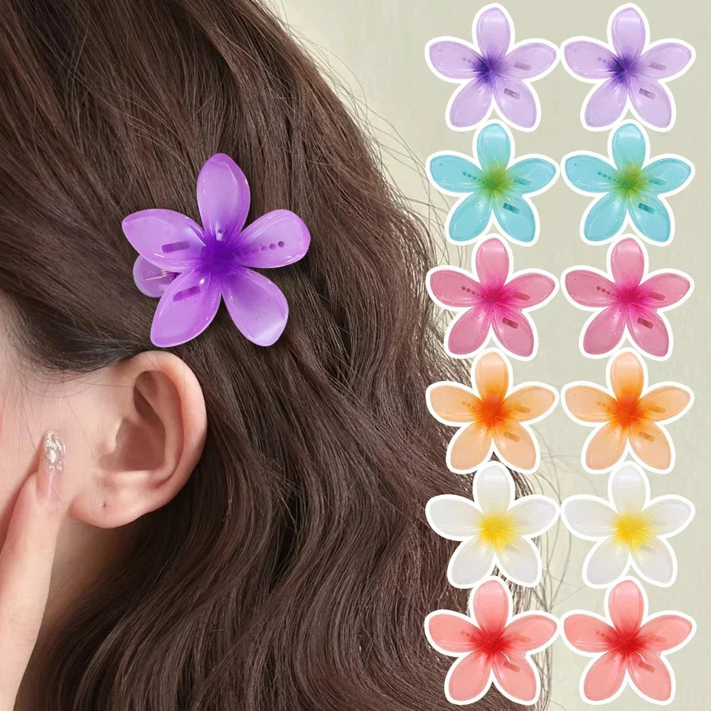 18Pcs Egg Flower Hair Clips Gradient Candy Color Flowers Suitable for Daily Use Backcombed Ponytail Shark Clip Hair Accessories