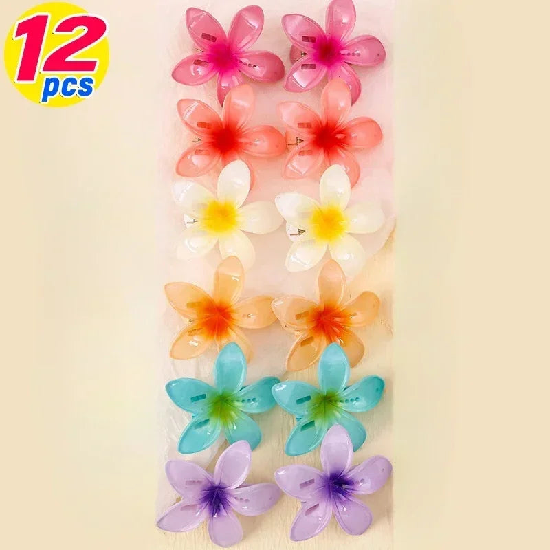 18Pcs Egg Flower Hair Clips Gradient Candy Color Flowers Suitable for Daily Use Backcombed Ponytail Shark Clip Hair Accessories