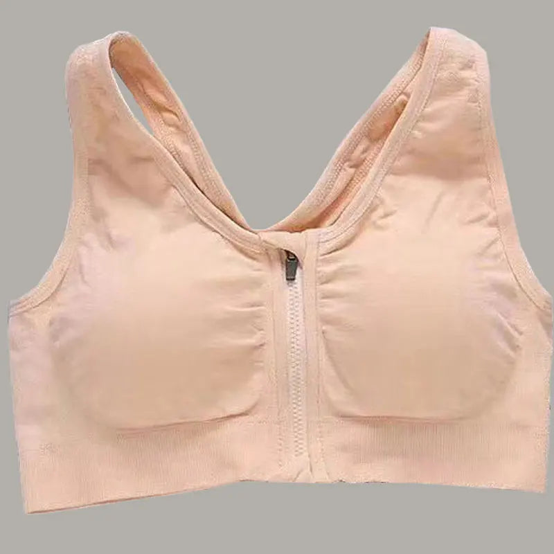 Front Zipper Sports Bra Top Fitness Running Vest Shock-absorbing Breathable Yoga Sports Bra For Women Push Up Brassiere S-4XL