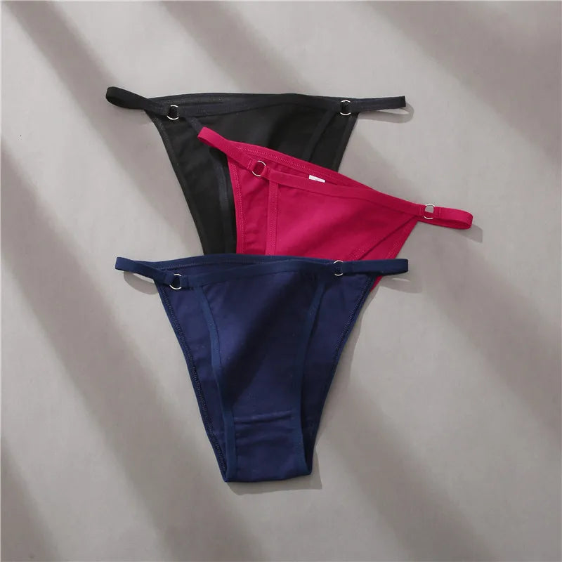 FINETOO Women's Cotton Panties 3Pcs/set Lace Briefs S-XL Comfortable Underwear Ladies Cotton Underpants Soft Panty Intimates New