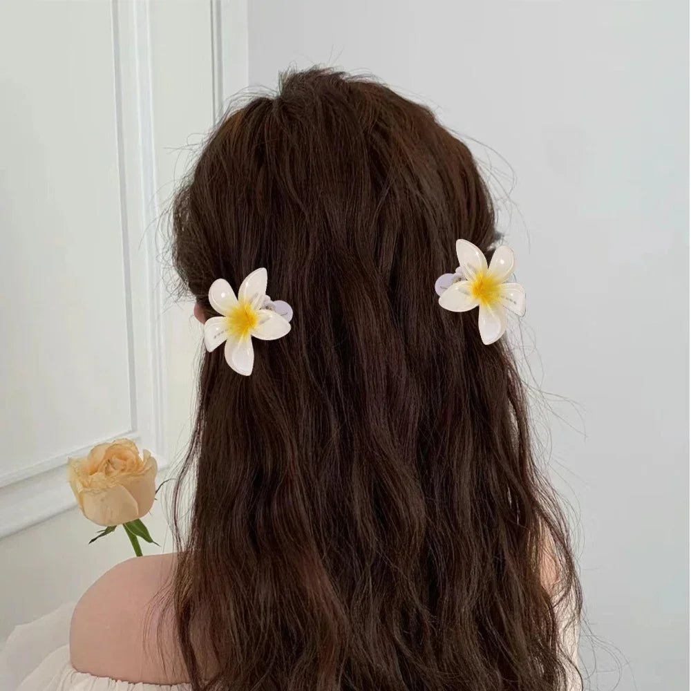 18Pcs Egg Flower Hair Clips Gradient Candy Color Flowers Suitable for Daily Use Backcombed Ponytail Shark Clip Hair Accessories