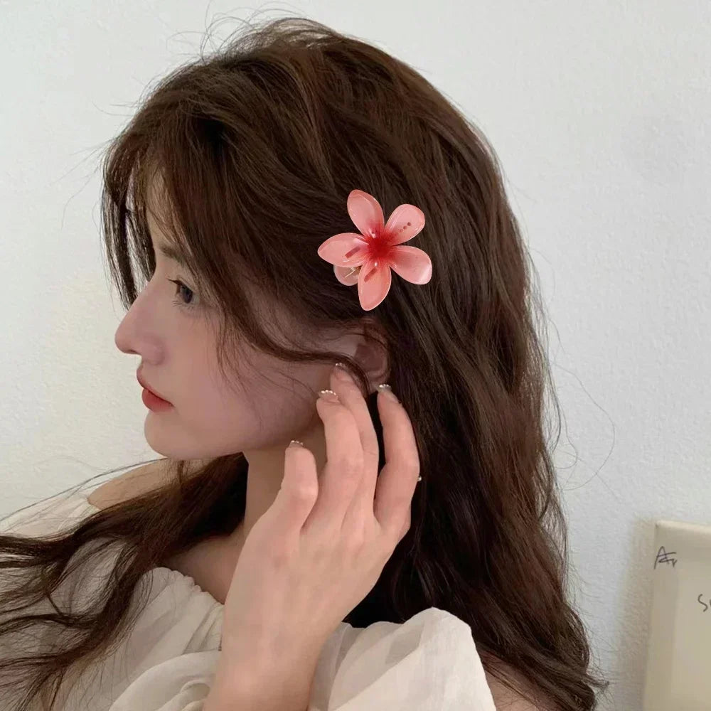 18Pcs Egg Flower Hair Clips Gradient Candy Color Flowers Suitable for Daily Use Backcombed Ponytail Shark Clip Hair Accessories