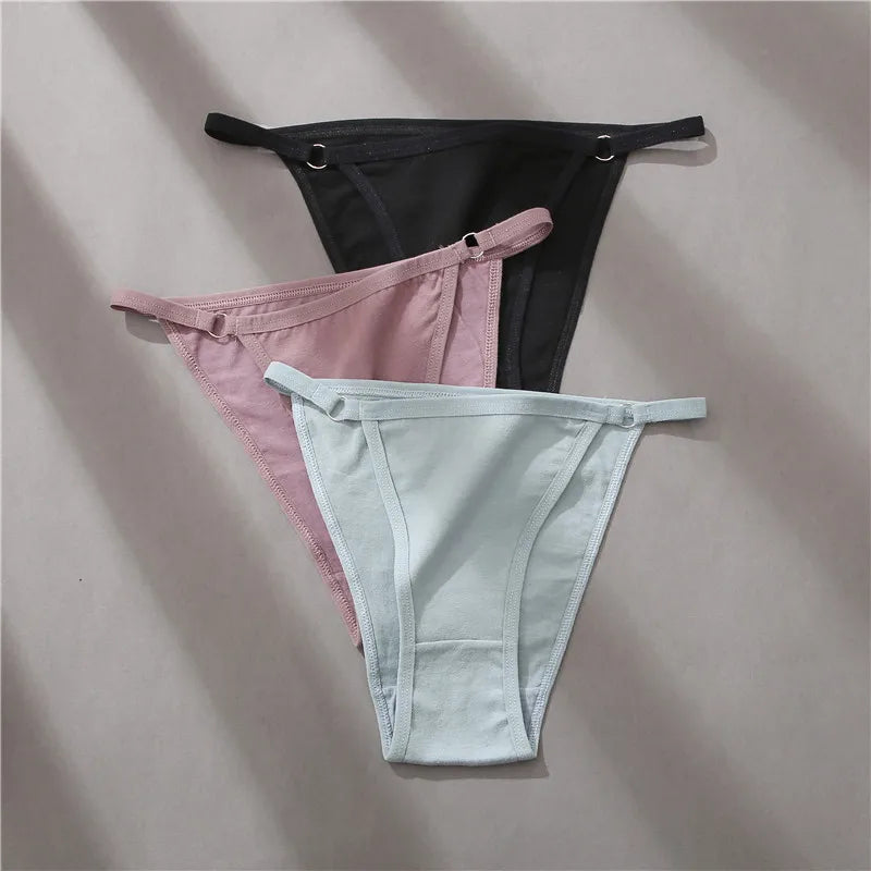 FINETOO Women's Cotton Panties 3Pcs/set Lace Briefs S-XL Comfortable Underwear Ladies Cotton Underpants Soft Panty Intimates New