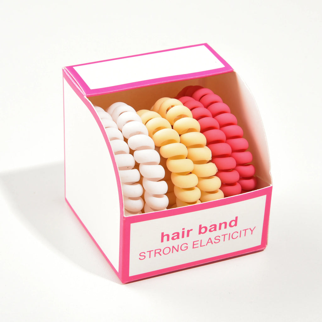 6Pcs New Fashion Gradient Color Telephone Wire Elastic Hair Band Spiral Cord Rubber Band Hair Tie Stretch Hair Bands Scrunchies