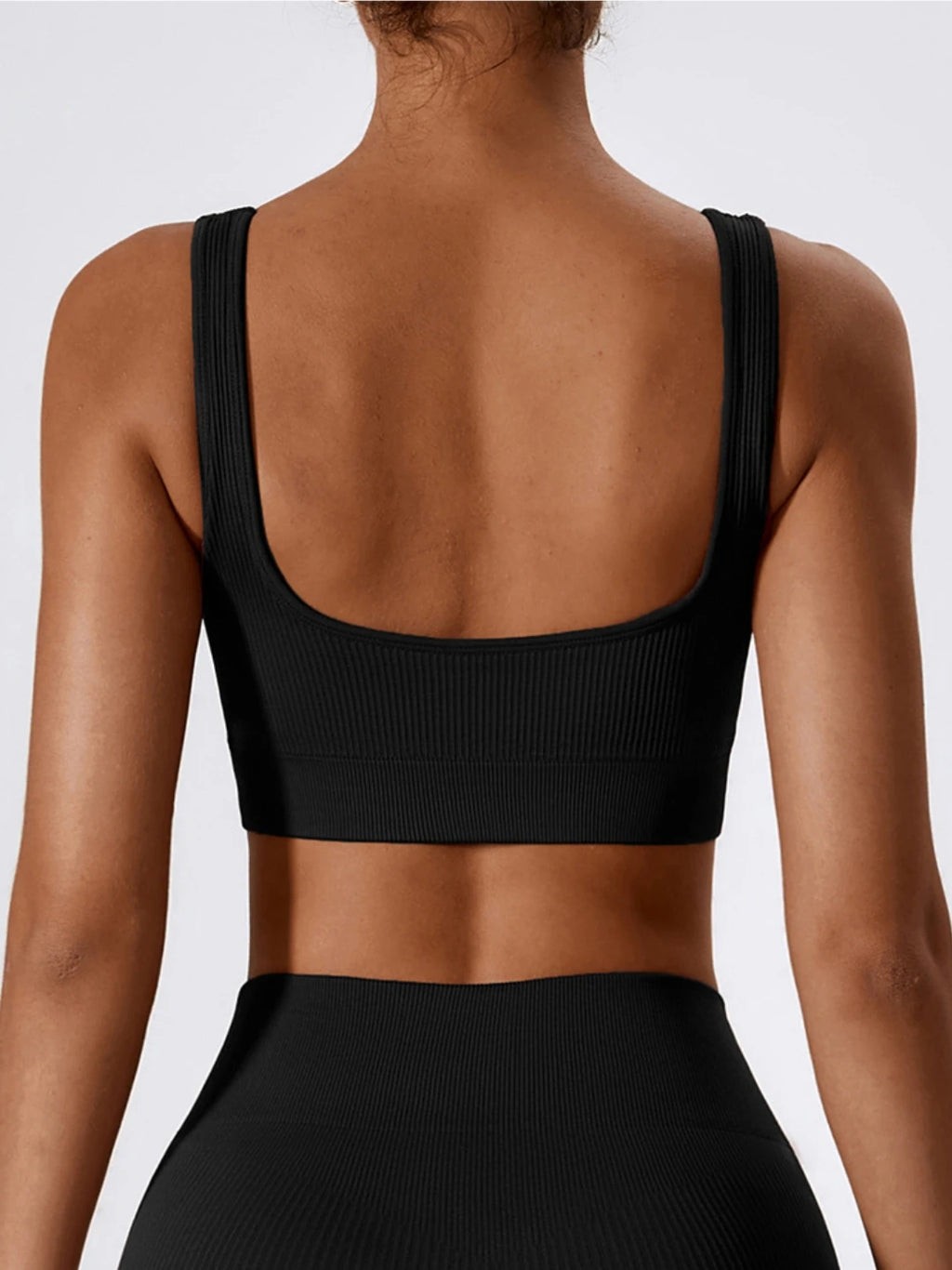 Women'S Ribbed Seamless Sports Bralettes,  High Stretch Knit Fabric, Solid Color, with Removable Pads for All Seasons