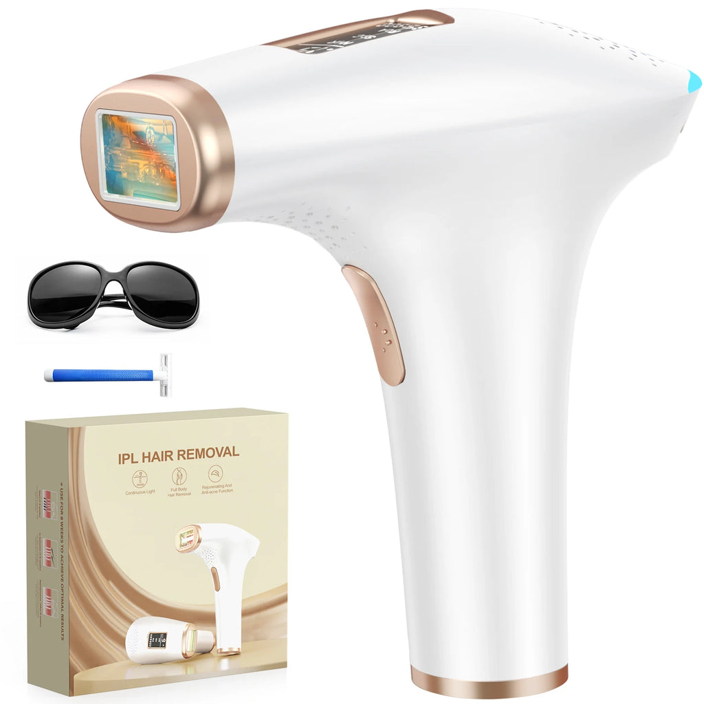 Updated IPL Hair Removal Laser Device 999900+ Flashes 21J Auto/Manual Mode for Men Women Facial Body Bikini  in 4 Weeks Home Use