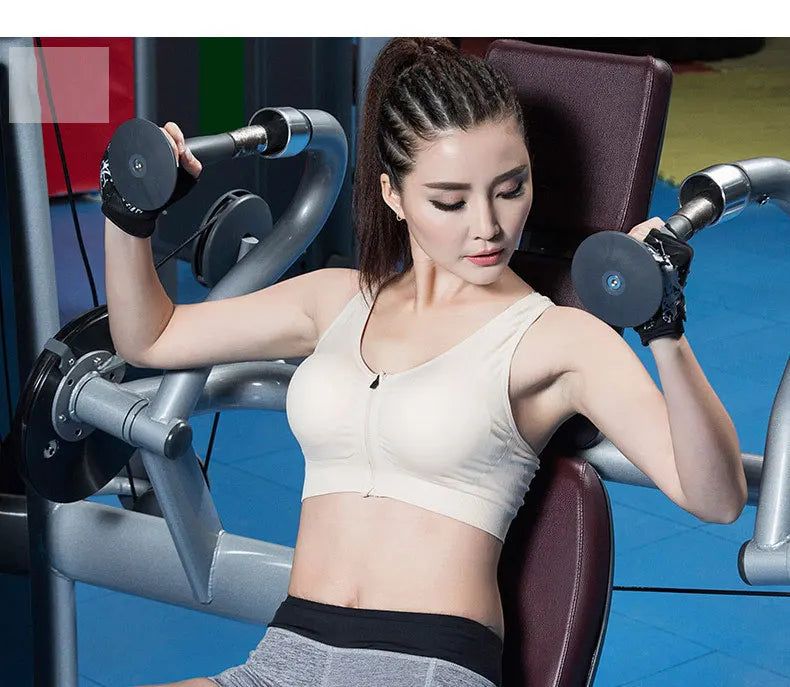 Front Zipper Sports Bra Top Fitness Running Vest Shock-absorbing Breathable Yoga Sports Bra For Women Push Up Brassiere S-4XL