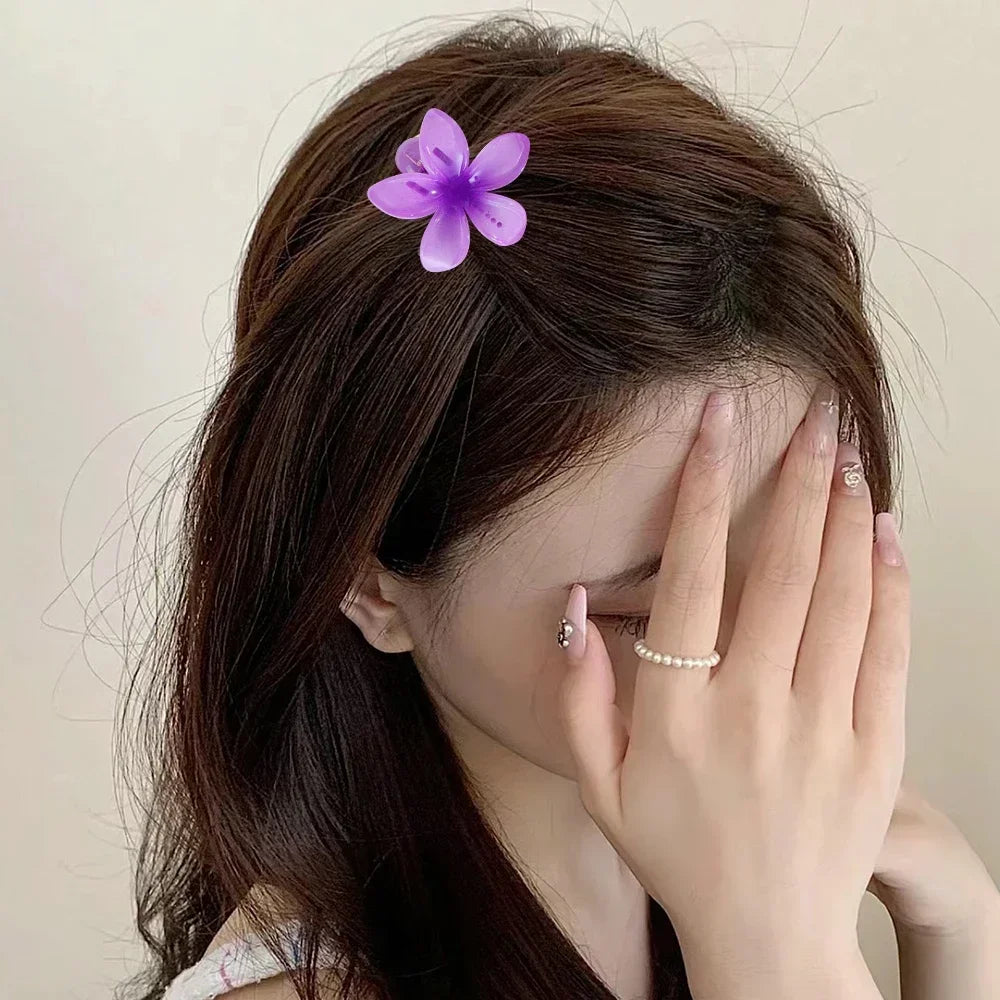 18Pcs Egg Flower Hair Clips Gradient Candy Color Flowers Suitable for Daily Use Backcombed Ponytail Shark Clip Hair Accessories