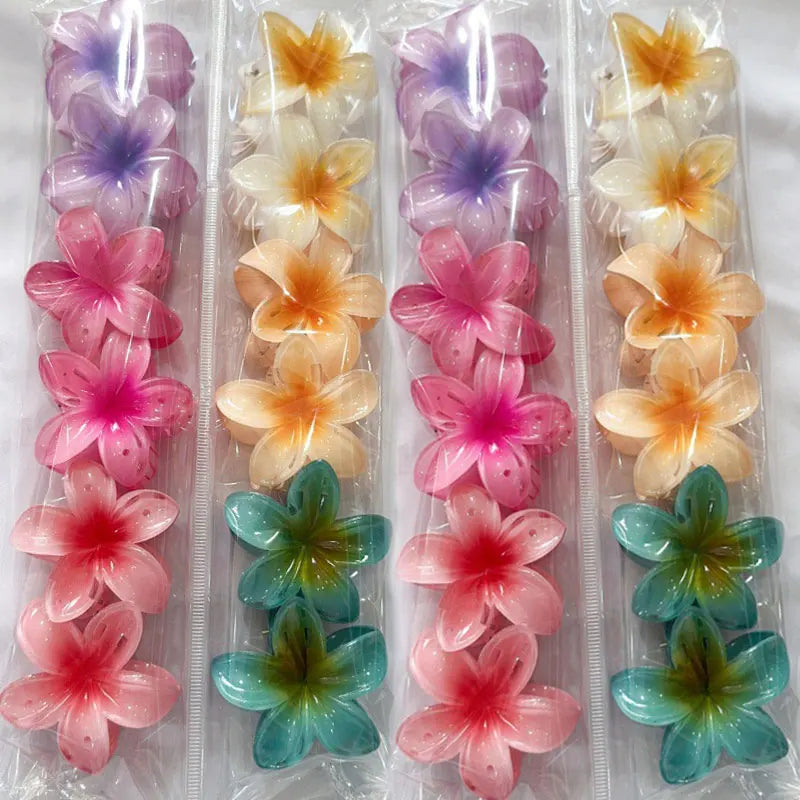 18Pcs Egg Flower Hair Clips Gradient Candy Color Flowers Suitable for Daily Use Backcombed Ponytail Shark Clip Hair Accessories