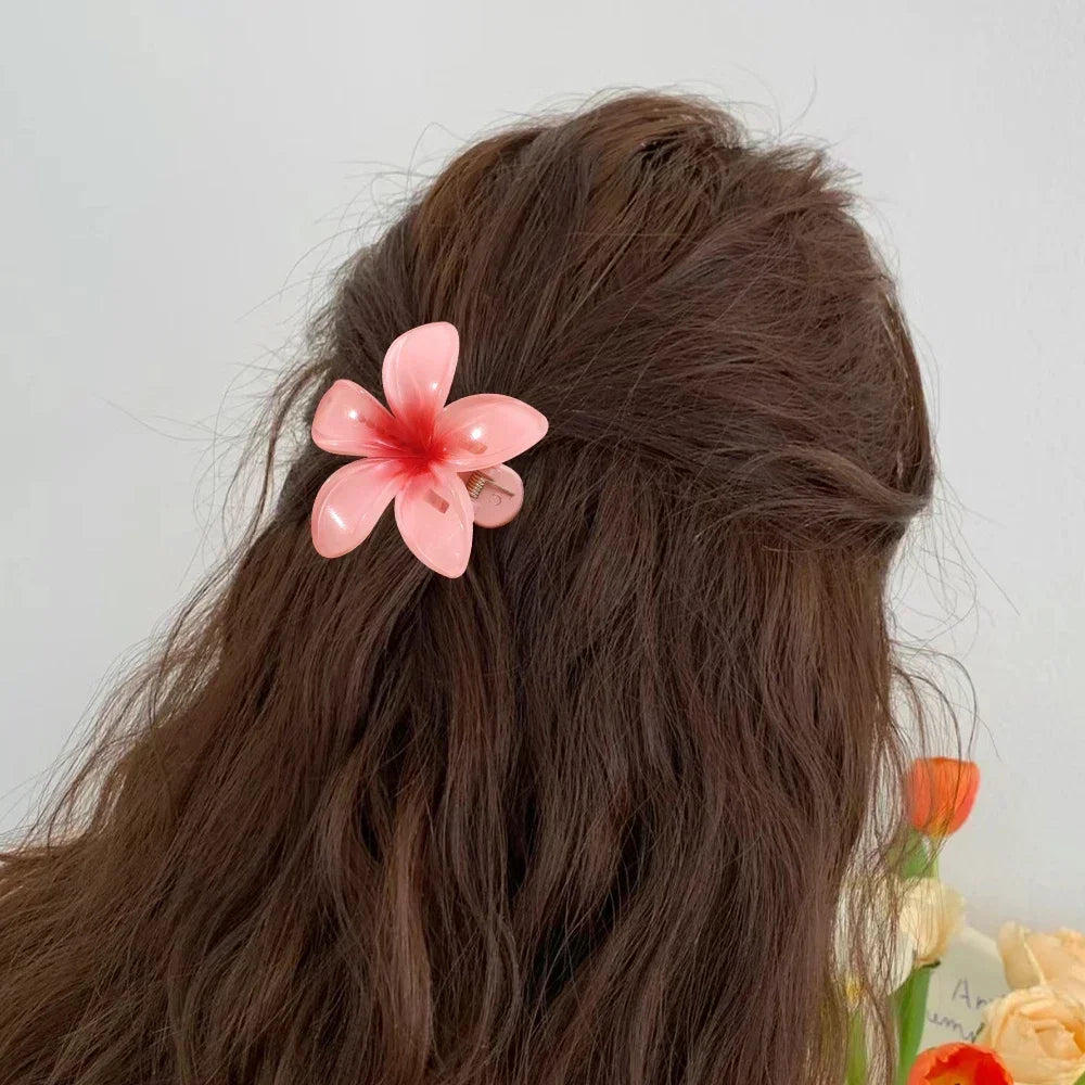 18Pcs Egg Flower Hair Clips Gradient Candy Color Flowers Suitable for Daily Use Backcombed Ponytail Shark Clip Hair Accessories