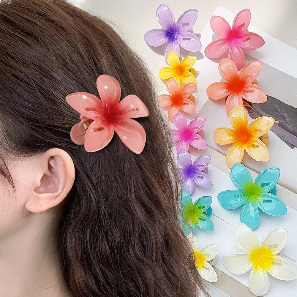 18Pcs Egg Flower Hair Clips Gradient Candy Color Flowers Suitable for Daily Use Backcombed Ponytail Shark Clip Hair Accessories