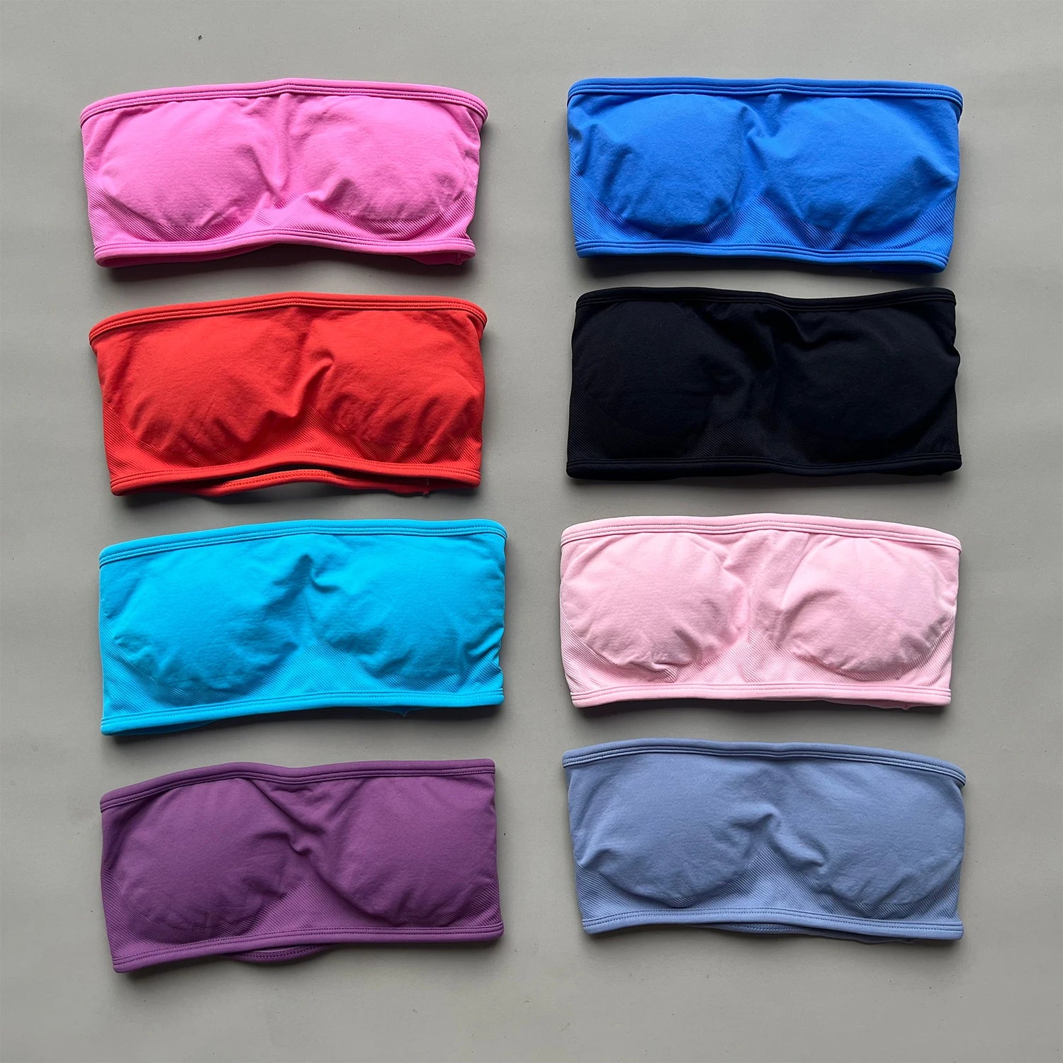 NO LOGO Backless Bandeau Sports Bra Gym Women Top Crop Tube Yoga Tops Halter Sports Seamless Bras Scrunch Workout Yoga Tank