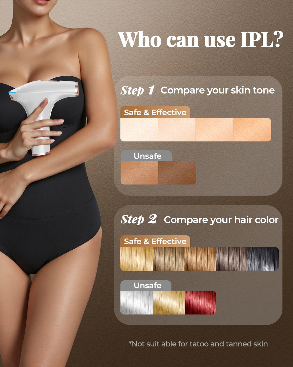 Updated IPL Hair Removal Laser Device 999900+ Flashes 21J Auto/Manual Mode for Men Women Facial Body Bikini  in 4 Weeks Home Use