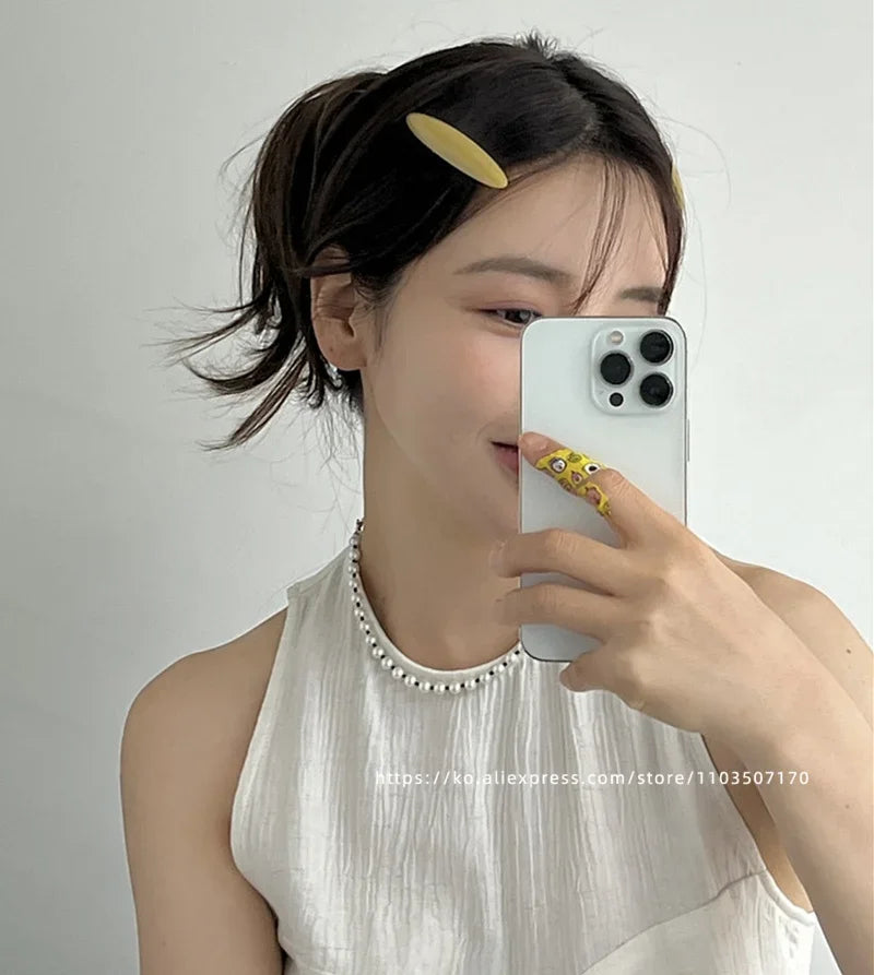 The small button clip ~ South Korea France bangs clip temperament small broken hair clip, side clip top hair accessories