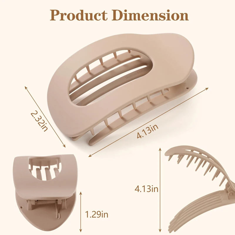Fashion Oval Flat Hair Clips for Women New Design Leopard Large Flat Round Claw Clip French Hair Clips Trendy Hair Accessories