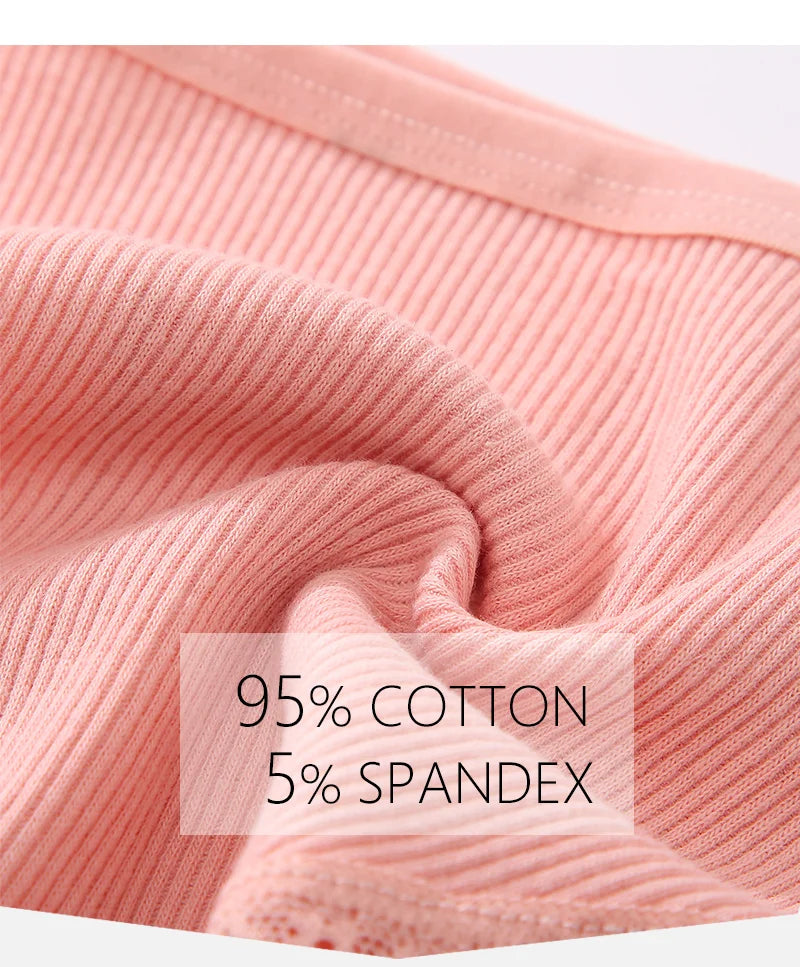 FINETOO Women's Cotton Panties 3Pcs/set Lace Briefs S-XL Comfortable Underwear Ladies Cotton Underpants Soft Panty Intimates New