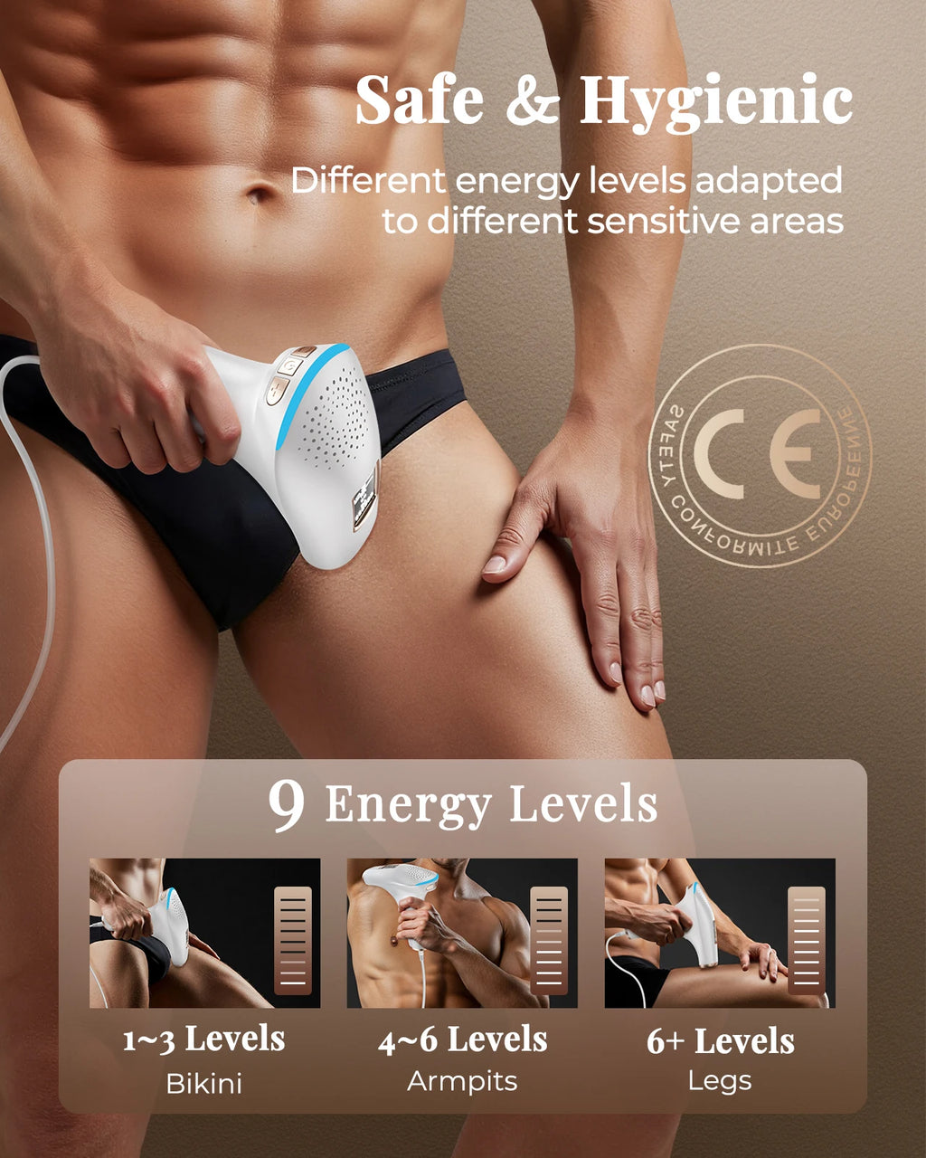 Updated IPL Hair Removal Laser Device 999900+ Flashes 21J Auto/Manual Mode for Men Women Facial Body Bikini  in 4 Weeks Home Use