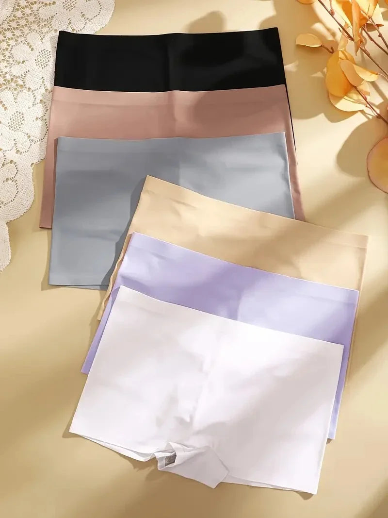 4Pcs/Set Women's Seamless Sports Boxer Panties Underwear Female Solid Color Comfortable Briefs Lingerie Intimate Underpant S-XL