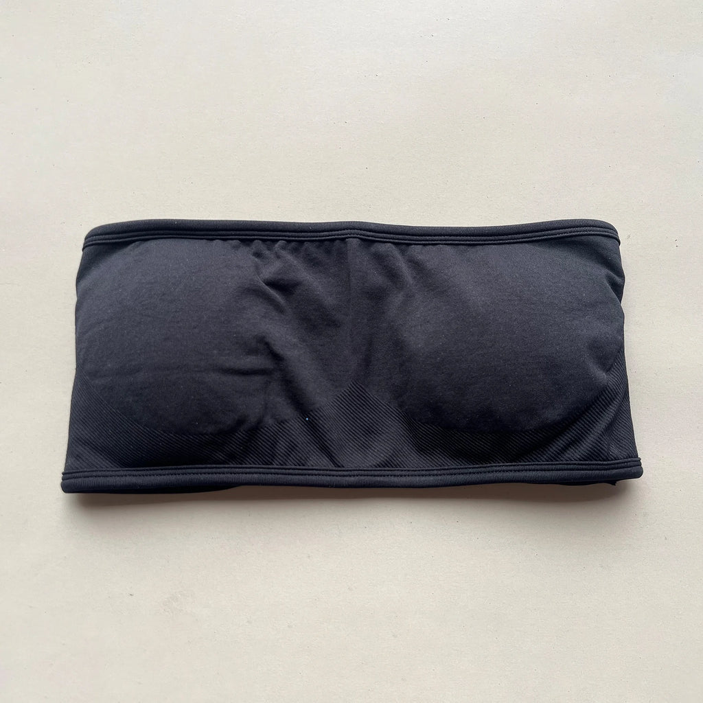 NO LOGO Backless Bandeau Sports Bra Gym Women Top Crop Tube Yoga Tops Halter Sports Seamless Bras Scrunch Workout Yoga Tank