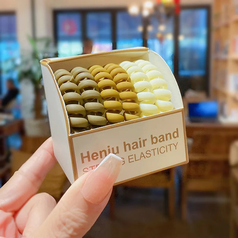 6Pcs New Fashion Gradient Color Telephone Wire Elastic Hair Band Spiral Cord Rubber Band Hair Tie Stretch Hair Bands Scrunchies